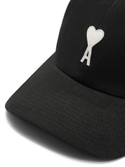 Ami Paris Ami De Coeur Baseball Cap - Black, Adjustable