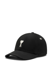 Ami Paris Ami De Coeur Baseball Cap - Black, Adjustable