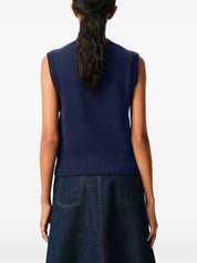 Ami Paris Blue Sweater Vest – V‑Neck Wool Topwear