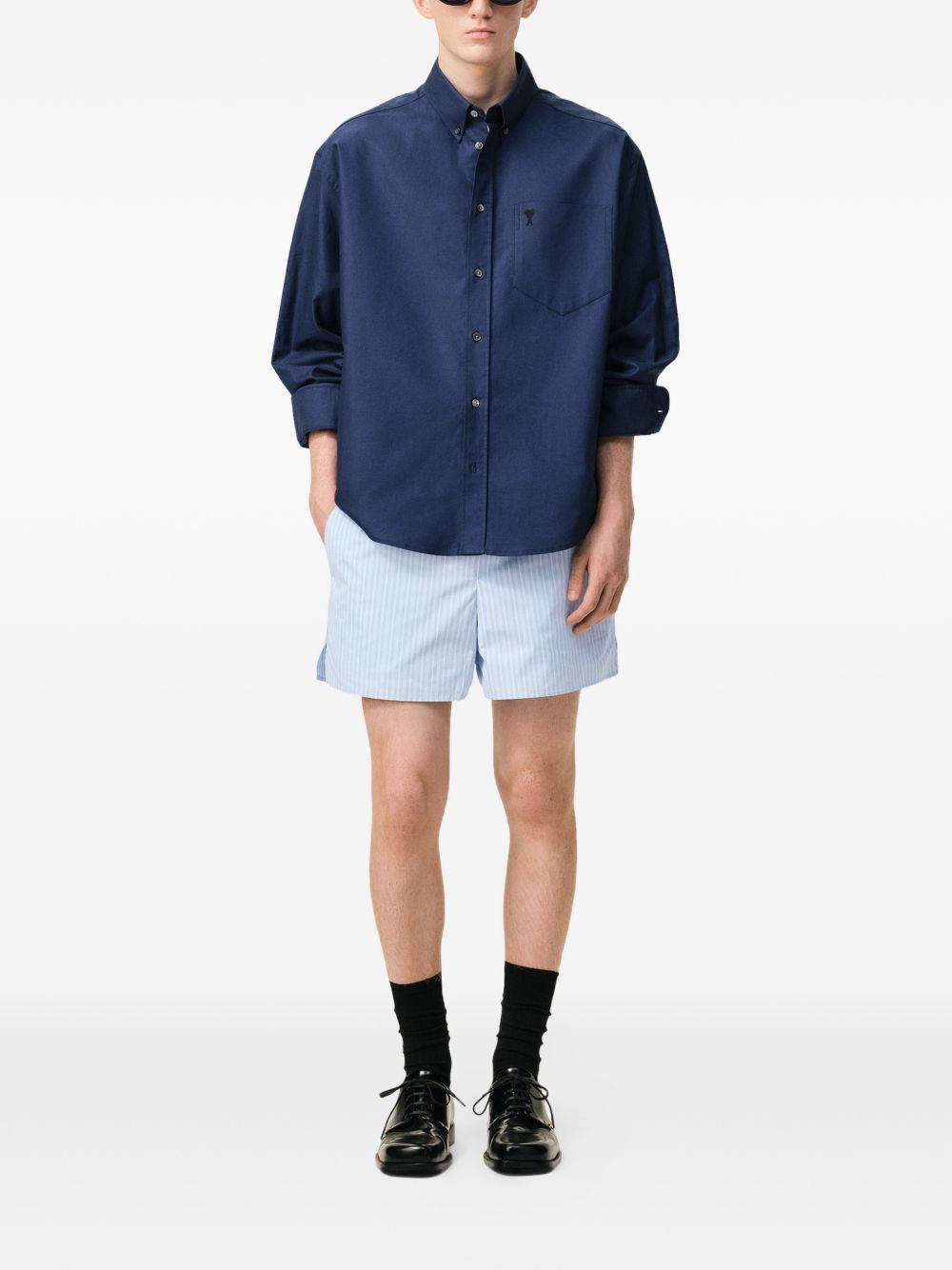 Ami Paris Clear Blue Shorts — Men’s Short Trousers