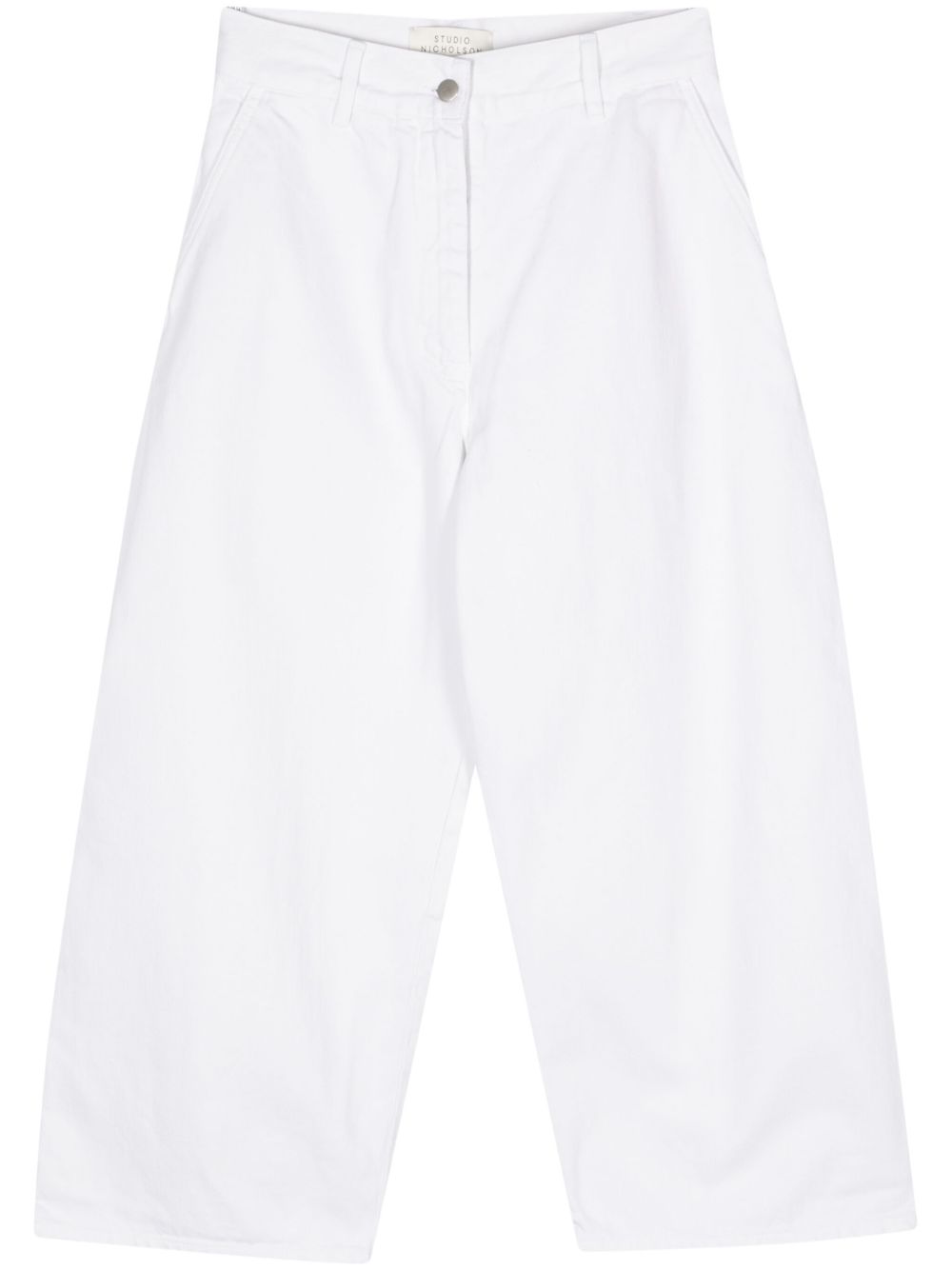 Studio Nicholson PRE Jeans White — Wide-Leg Cropped