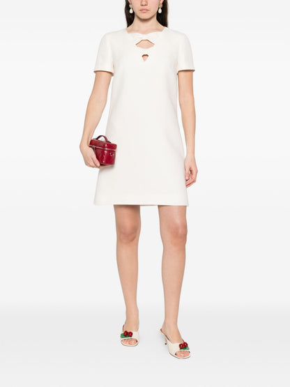 Valentino Dresses Ivory — New Short Wool-Silk Dress