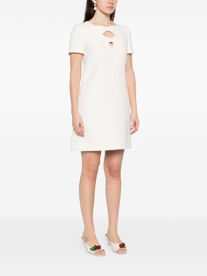 Valentino Dresses Ivory — New Short Wool-Silk Dress