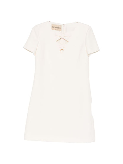 Valentino Dresses Ivory — New Short Wool-Silk Dress