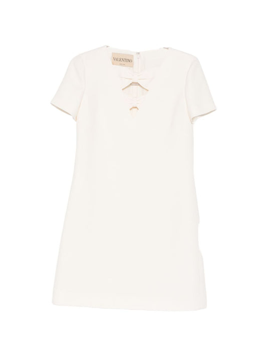 Valentino Dresses Ivory — New Short Wool-Silk Dress