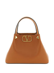 Valentino Garavani Leather Brown Shopper — New In