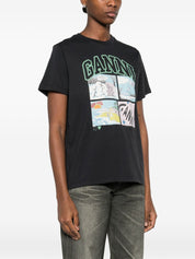 Ganni Black T-Shirts & Polos — Women's Topwear