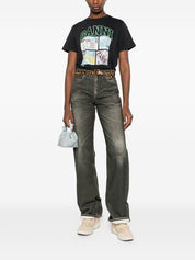 Ganni Black T-Shirts & Polos — Women's Topwear