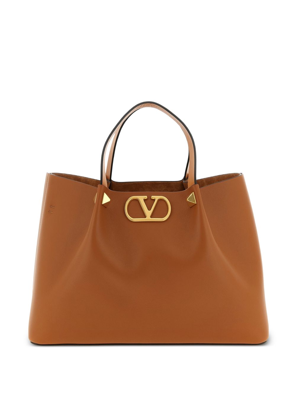 Valentino Garavani Leather Brown Shopper — New In