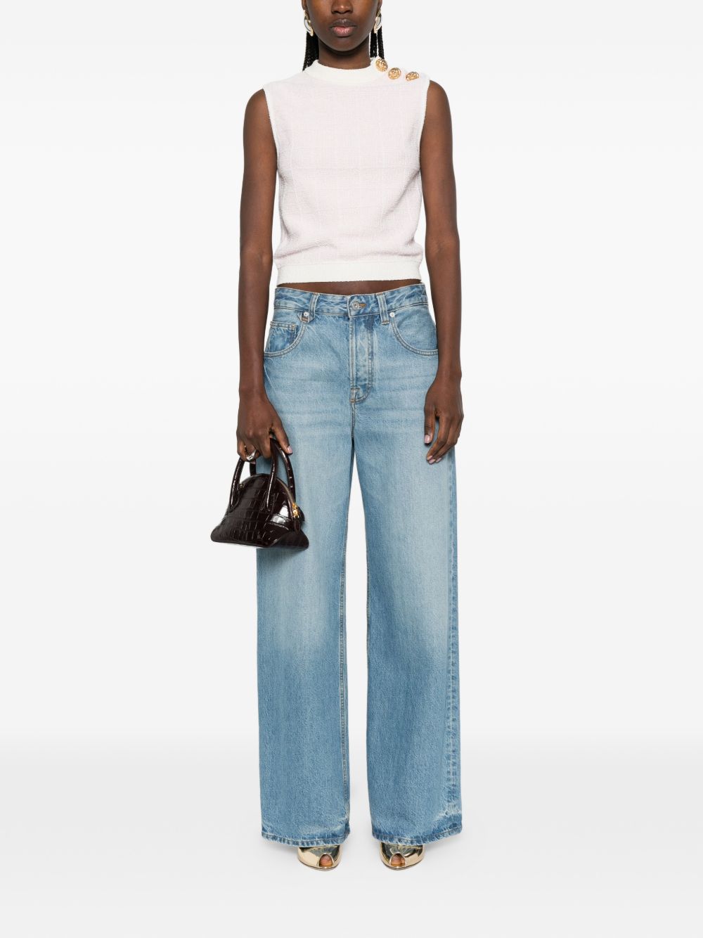 Balmain Pink Tweed Top — Women's Knit Tank, €590