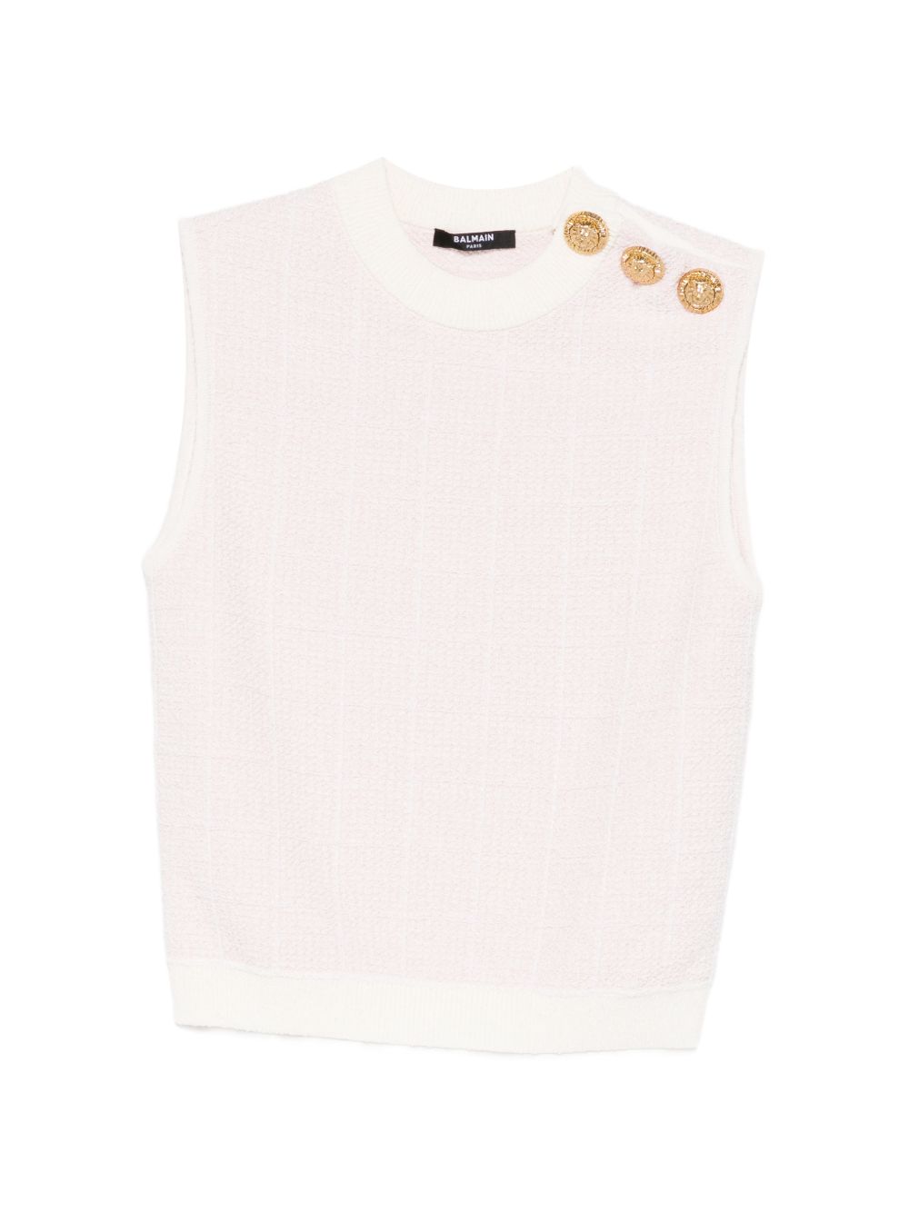 Balmain Pink Tweed Top — Women's Knit Tank, €590