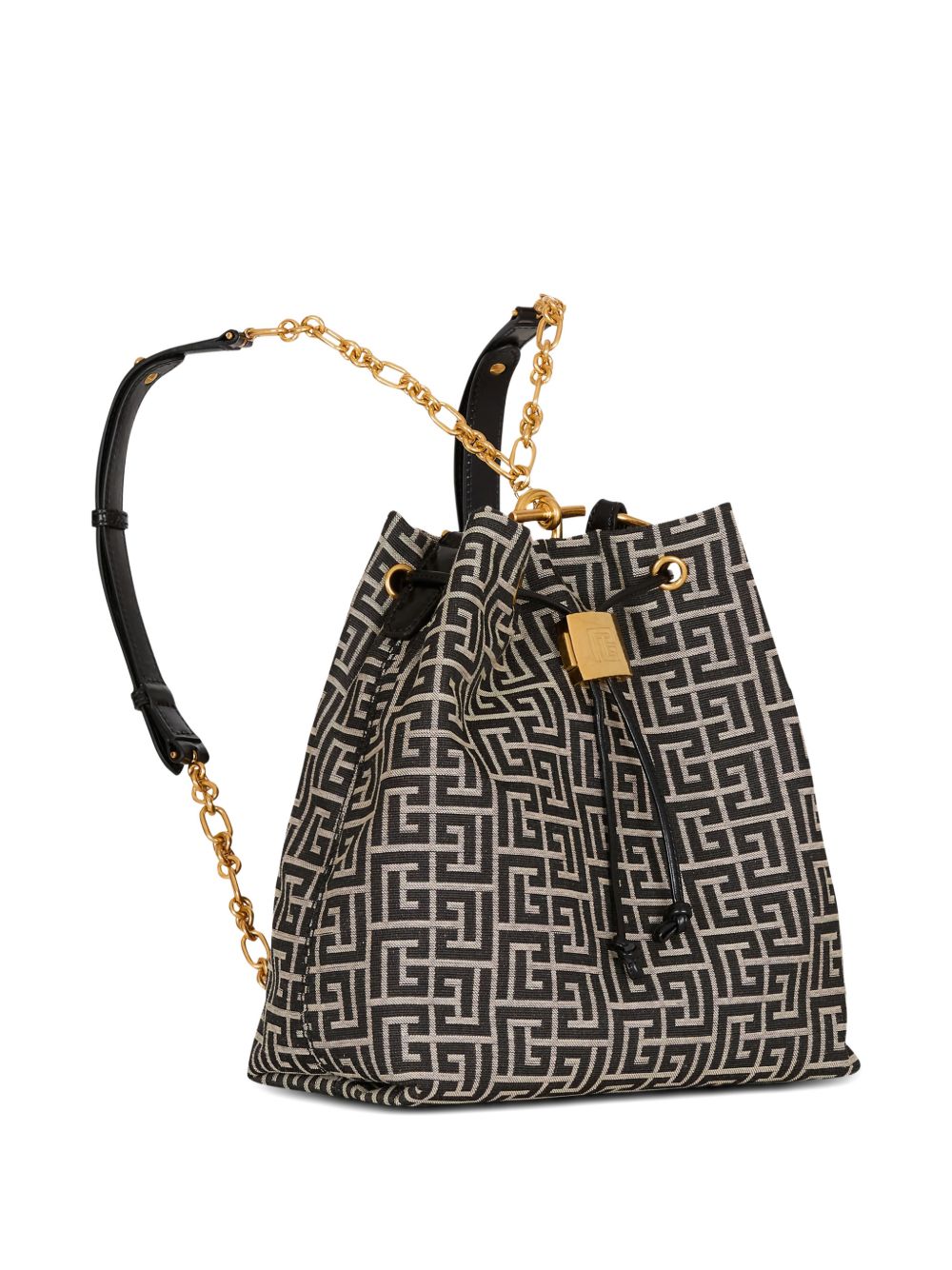 Balmain Backpacks — Ivory Monogram Drawstring (New)