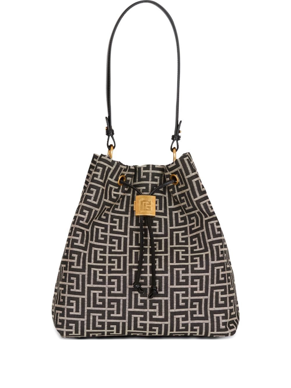 Balmain Backpacks — Ivory Monogram Drawstring (New)