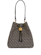 Balmain Backpacks — Ivory Monogram Drawstring (New)