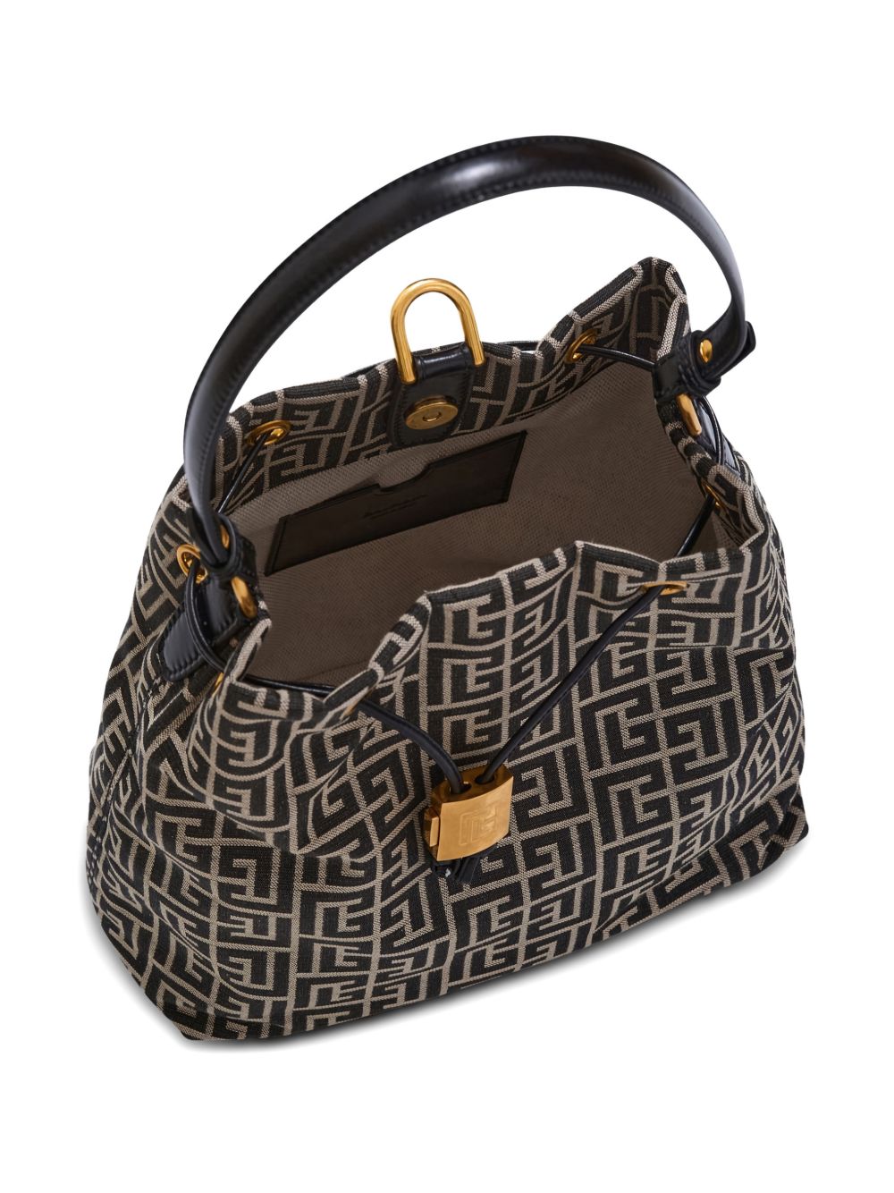 Balmain Backpacks — Ivory Monogram Drawstring (New)