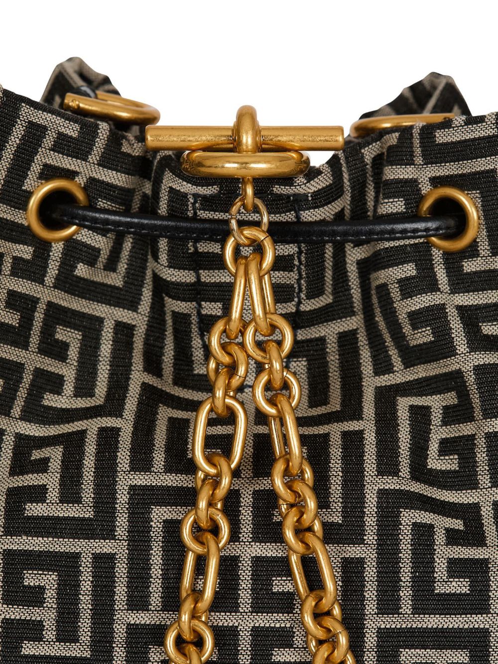 Balmain Backpacks — Ivory Monogram Drawstring (New)