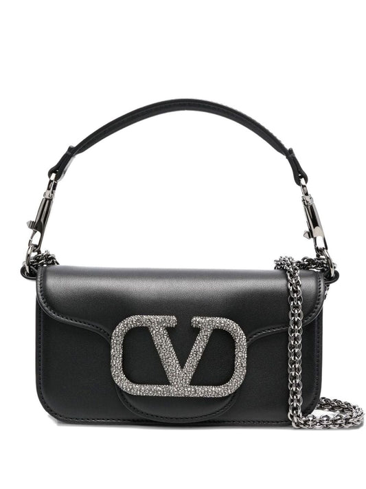 Valentino Garavani Locò Small Leather Shoulder Bag - Black