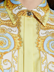 Versace Shirts — Clear Blue Silk Barocco Shirt