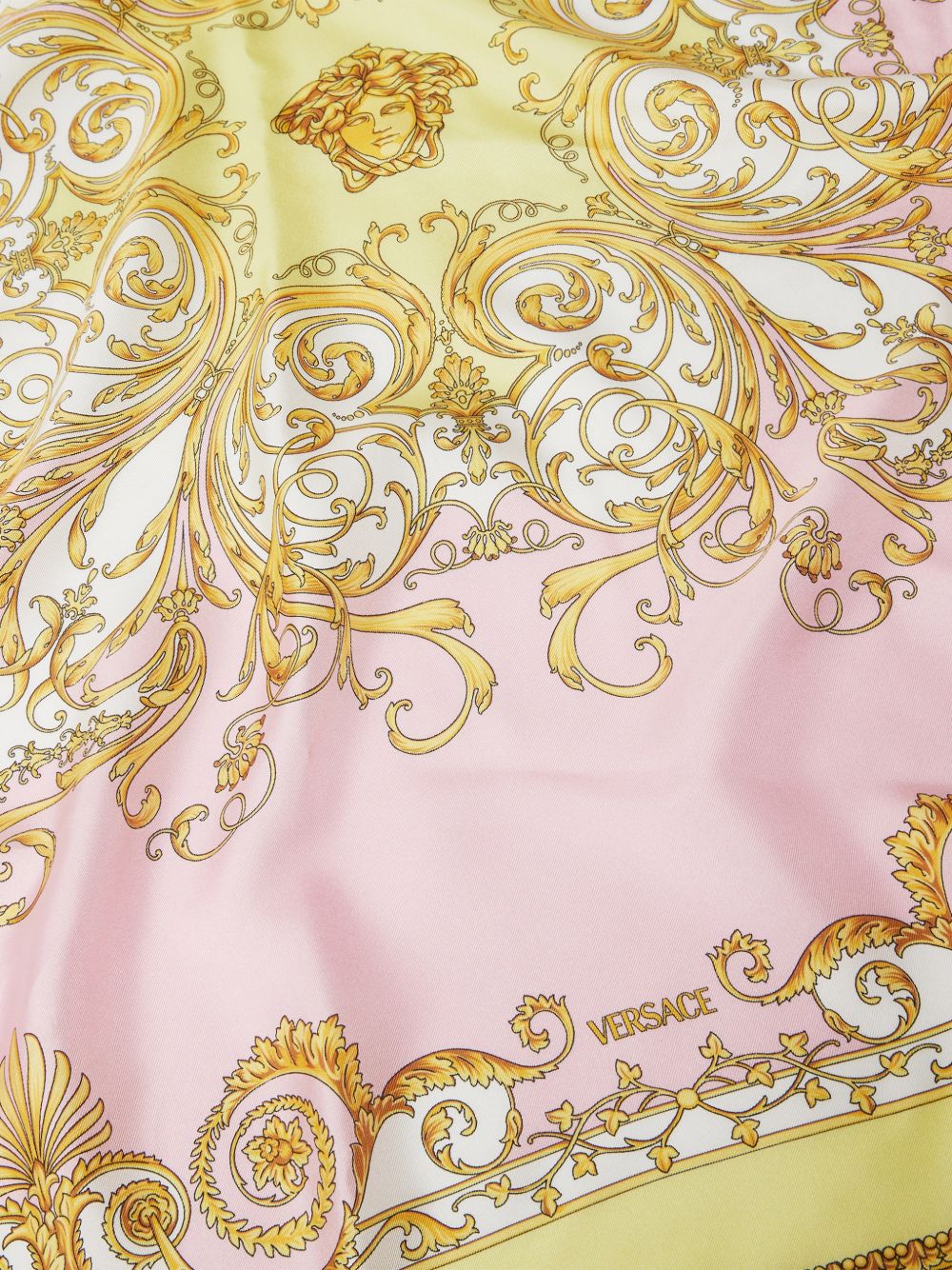 Versace Pink Silk Scarf — Spring Barocco 90cm
