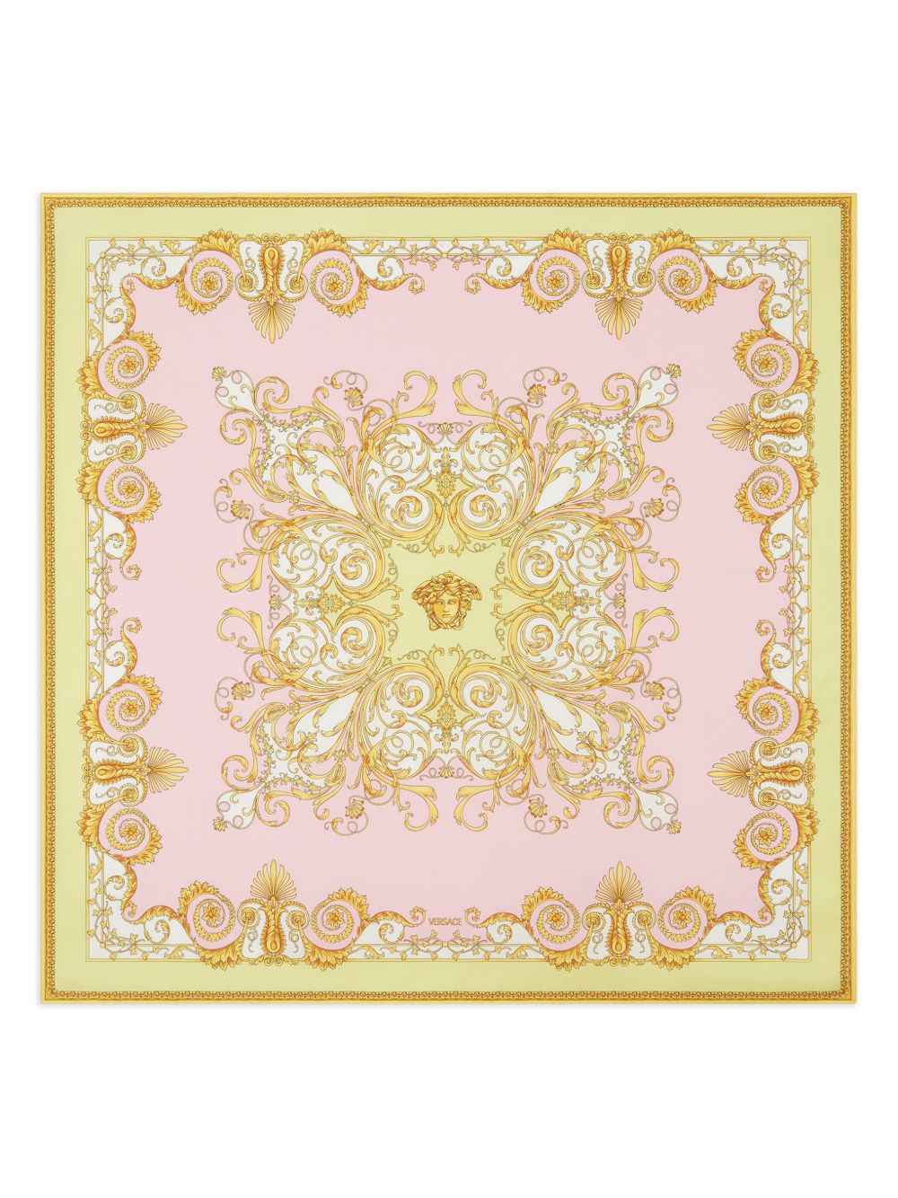 Versace Pink Silk Scarf — Spring Barocco 90cm