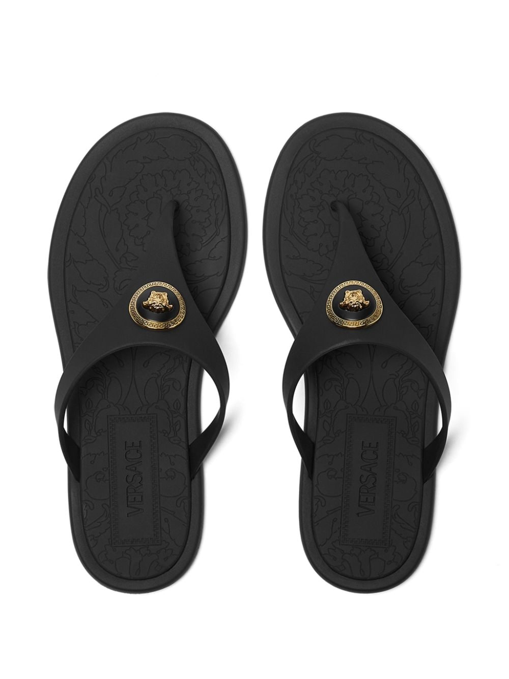 Versace Sandals Black — Luxury Thong Sandals for Women