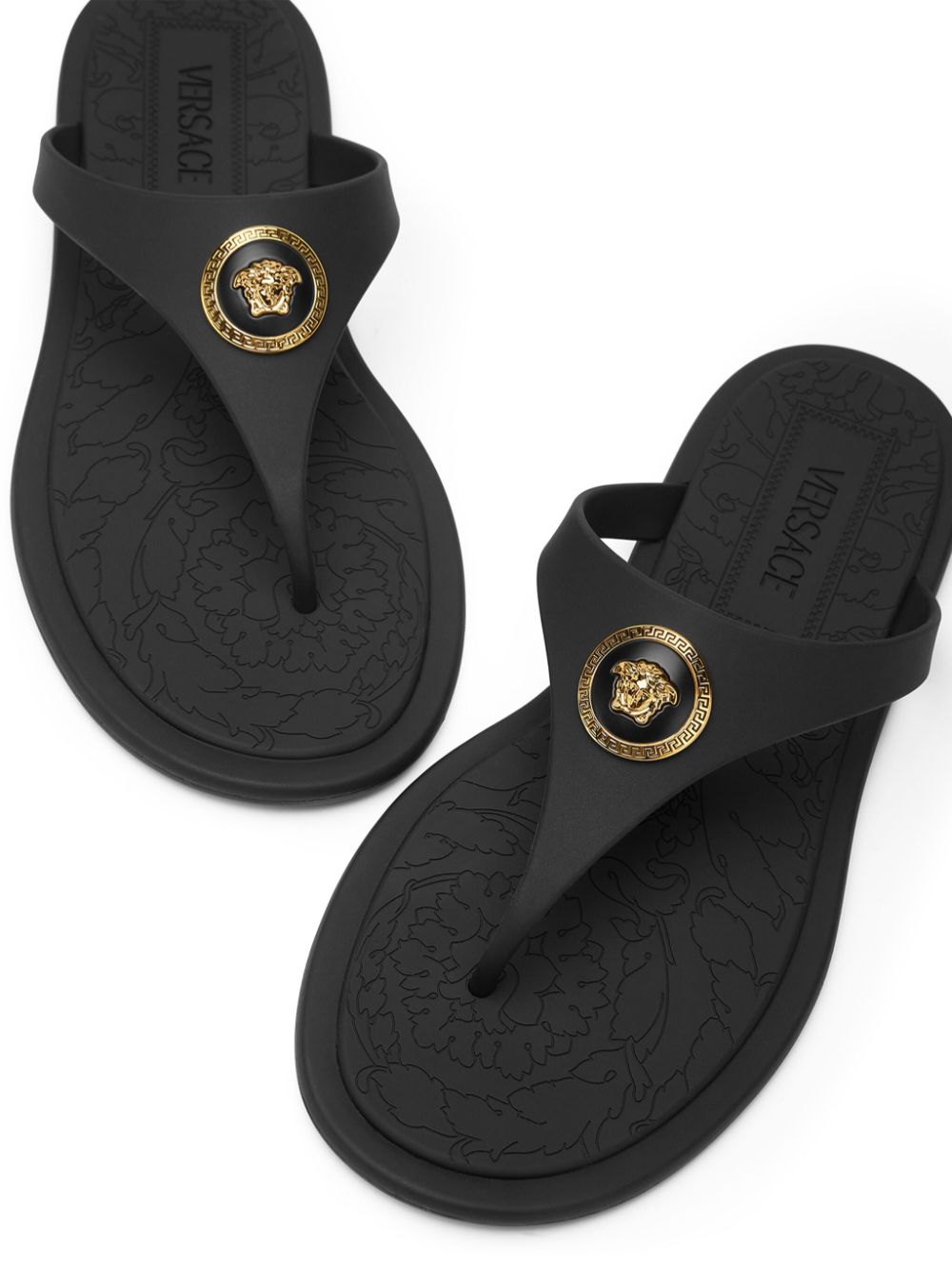 Versace Sandals Black — Luxury Thong Sandals for Women