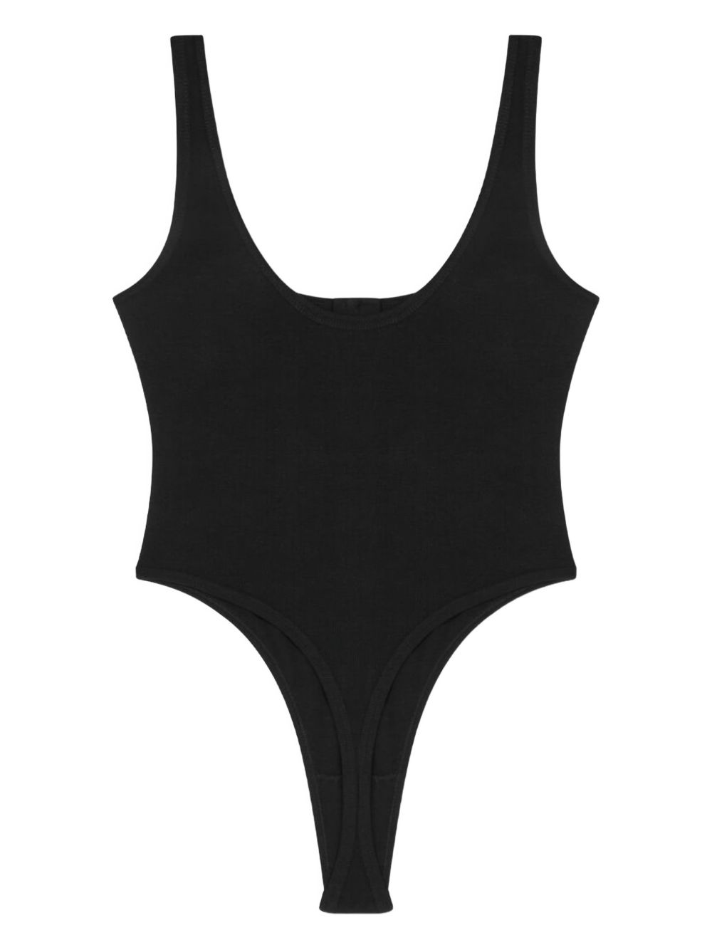 Versace Topwear — Black Ribbed Knit Logo Top