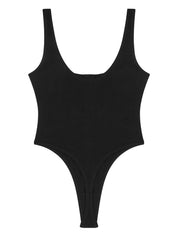 Versace Topwear — Black Ribbed Knit Logo Top