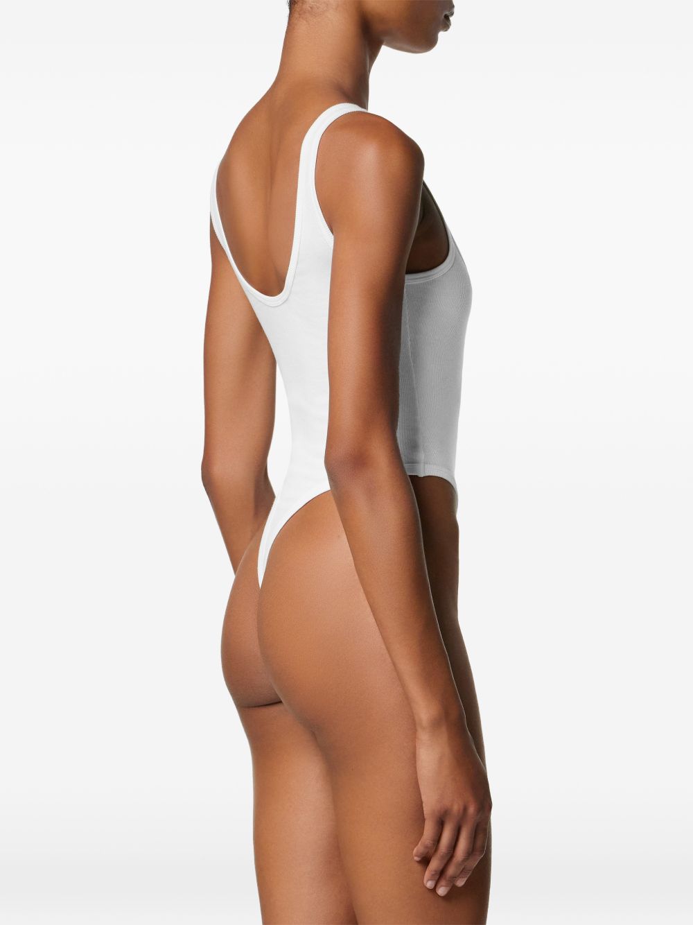 Versace Topwear — White Ribbed Logo Tank, New In