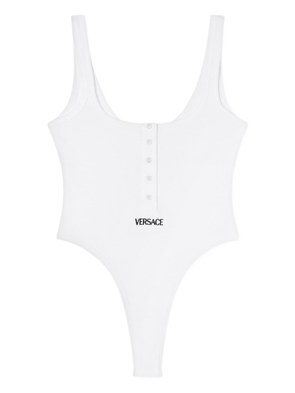 Versace Topwear — White Ribbed Logo Tank, New In