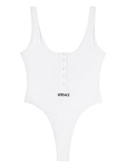 Versace Topwear — White Ribbed Logo Tank, New In