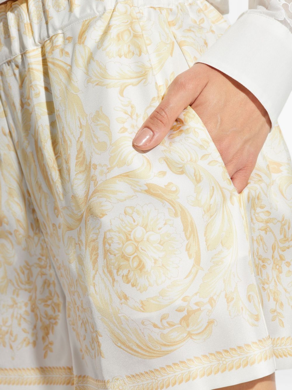 Versace Short Trousers — Golden Silk Shorts