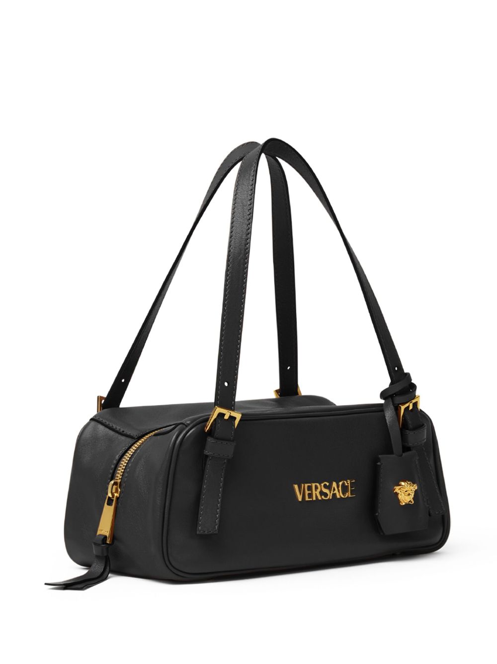 Versace Shoulder Bag — Black Lambskin Medusa Head