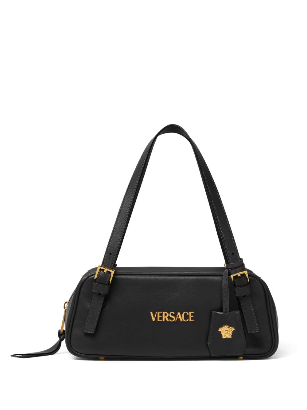 Versace Shoulder Bag — Black Lambskin Medusa Head