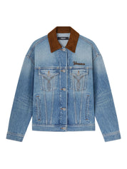 Versace Jackets — Blue Denim Cotton Coat