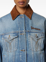Versace Jackets — Blue Denim Cotton Coat