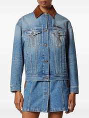 Versace Jackets — Blue Denim Cotton Coat