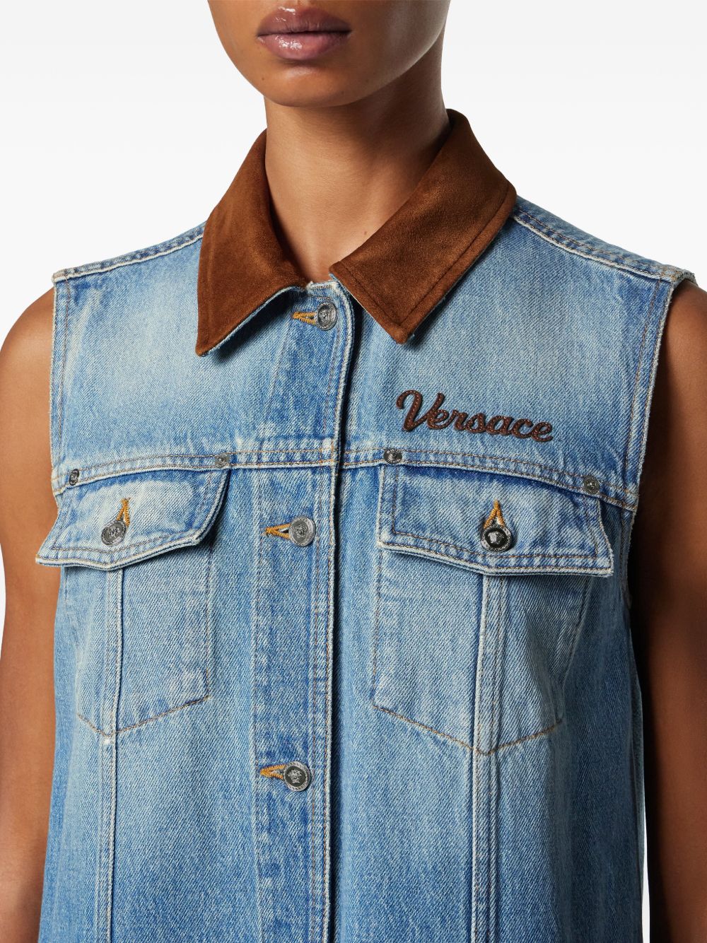 Versace Dresses Blue — Light Blue Cotton Dresses