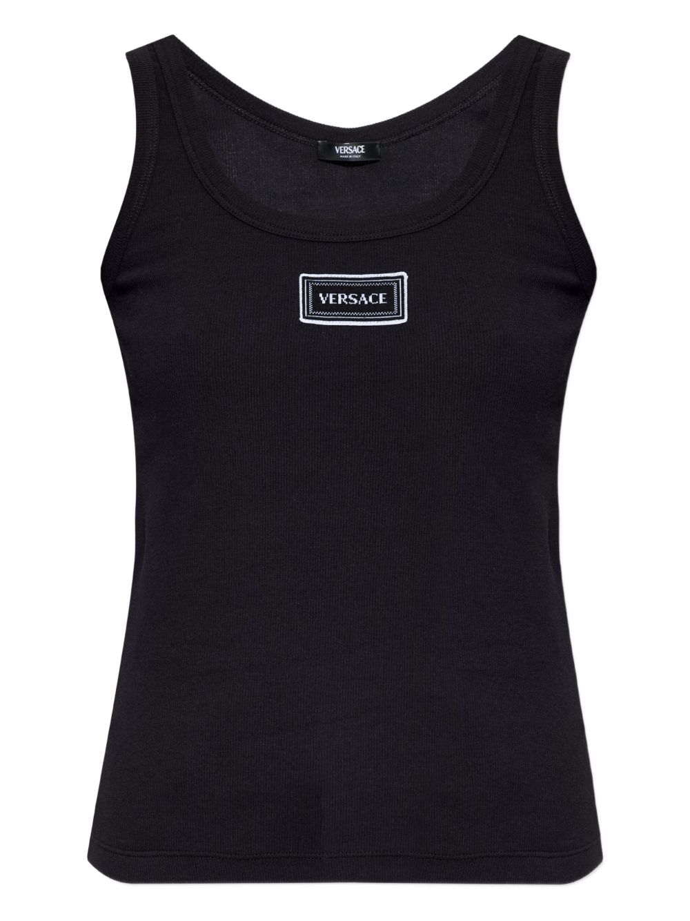 Versace Topwear – Black Logo Tank | Versace Top Black