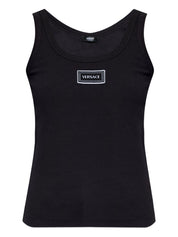 Versace Topwear – Black Logo Tank | Versace Top Black