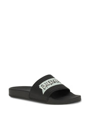 Balenciaga Sandals Black — Moulded Pool Slides