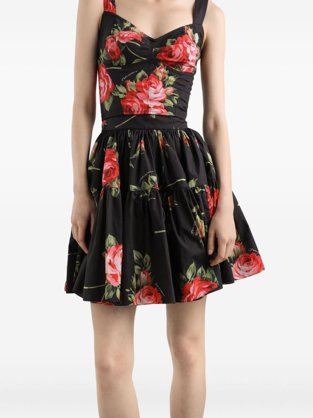 Dolce & Gabbana Skirts — Black Floral Tiered Skirt