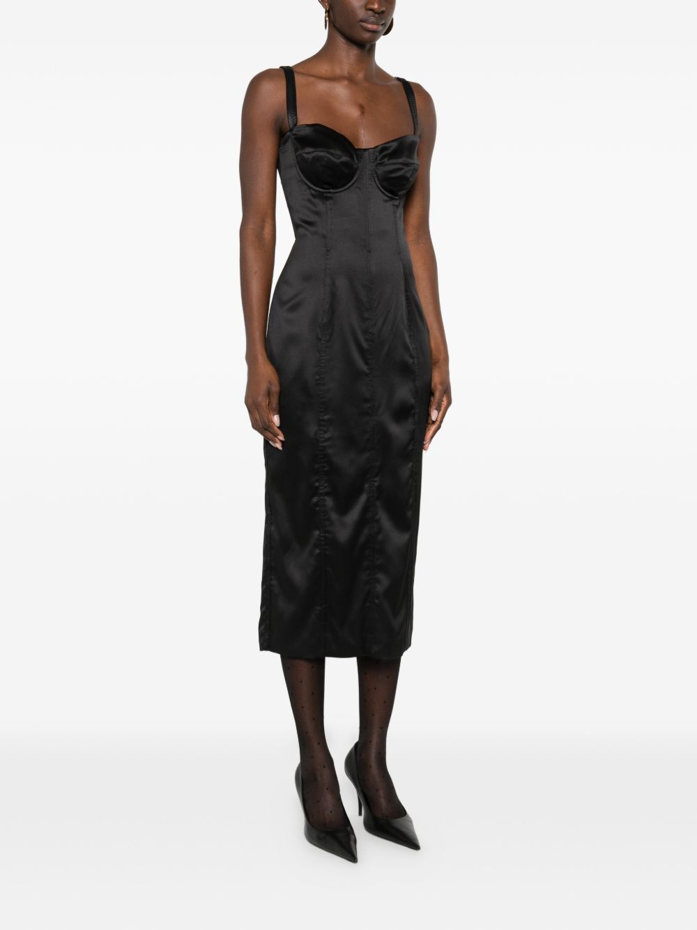 Dolce & Gabbana Dresses — Black Silk Midi Dress