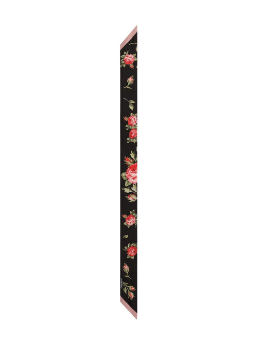 Dolce & Gabbana Pink Scarves | Silk Floral Foulard