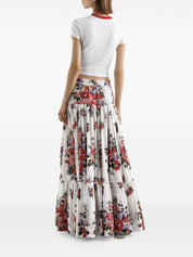 Dolce & Gabbana Skirts — White Floral Tiered Skirt