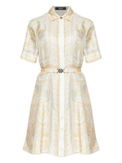 Versace Dresses Golden — Barocco Silk Shirtdress