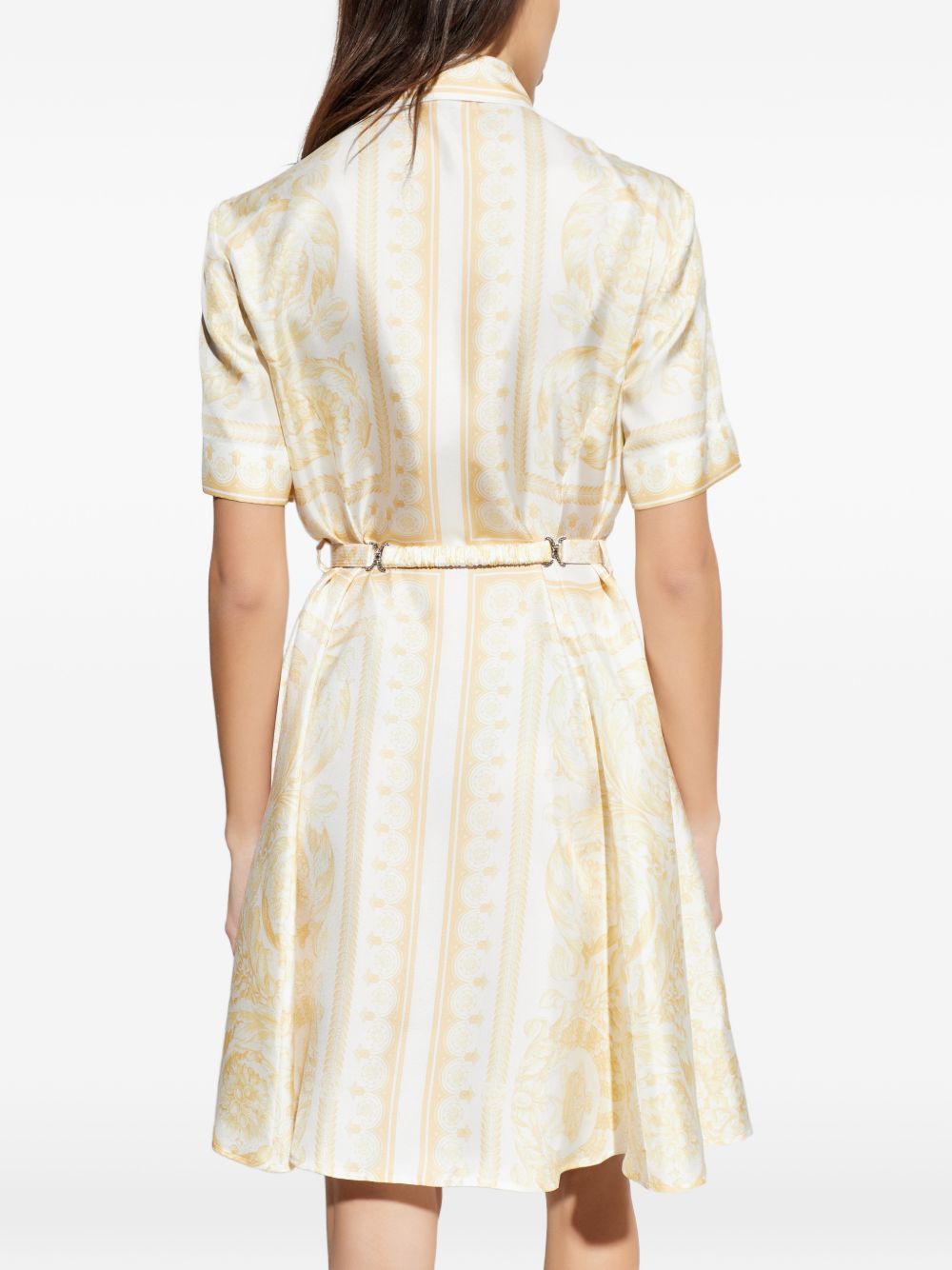 Versace Dresses Golden — Barocco Silk Shirtdress