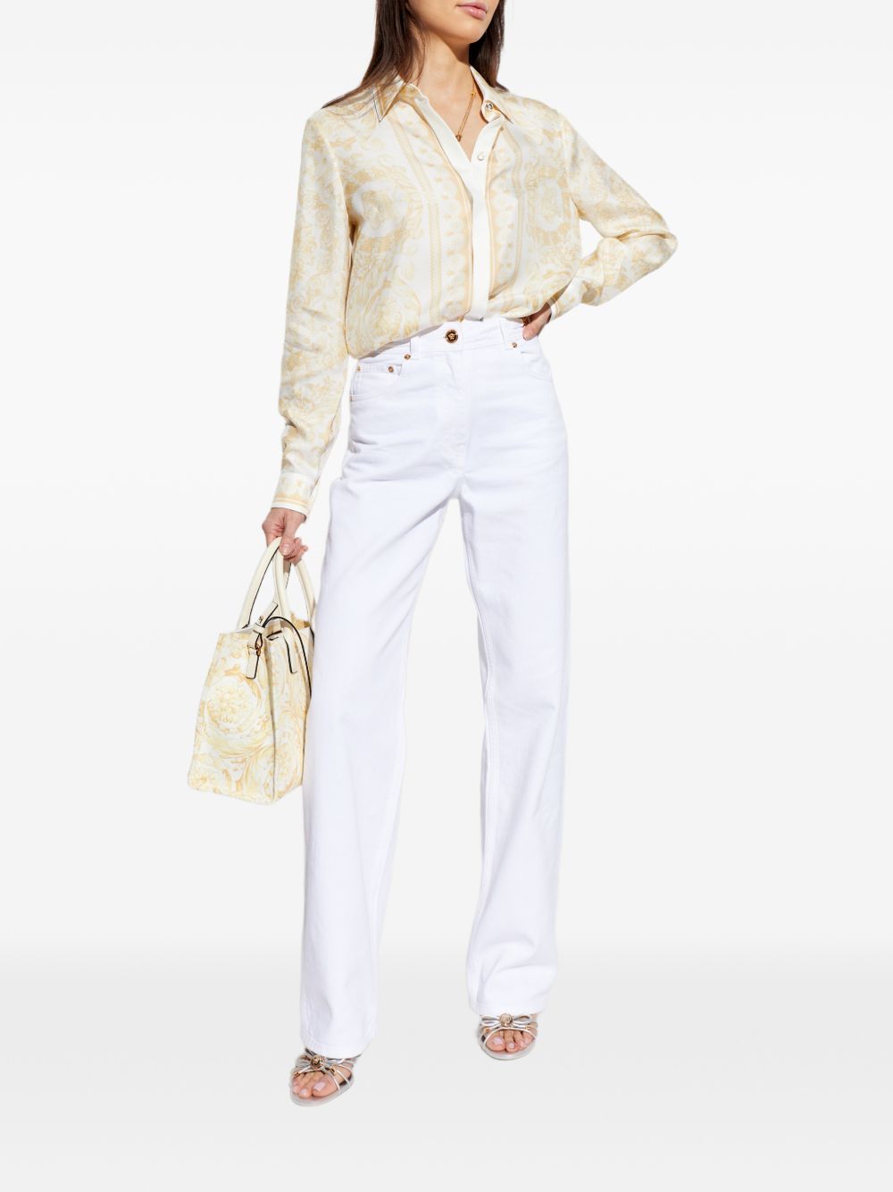 Versace Shirts — Golden Barocco Silk Shirt (Women)
