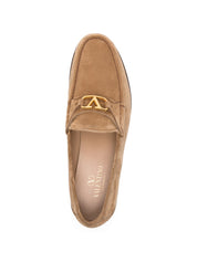 Valentino Garavani Moccasins — Leather Brown Flats