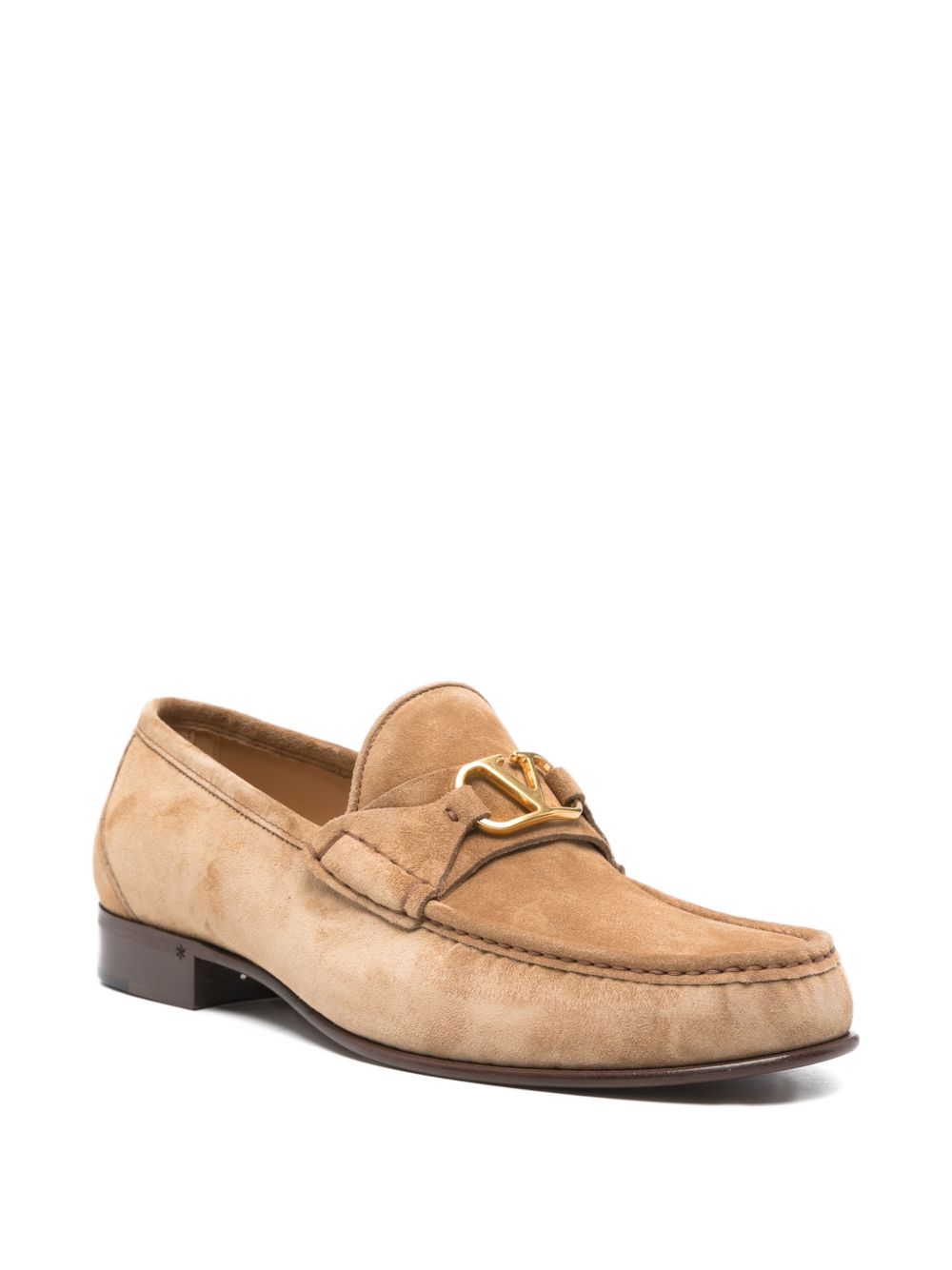 Valentino Garavani Moccasins — Leather Brown Flats
